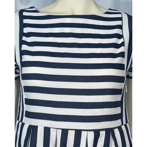 3-FOR-$30 Altar'd State Sz S Summer Dress Boat Neck Pleated Skirt Nautical Blue - Picture 4 of 11